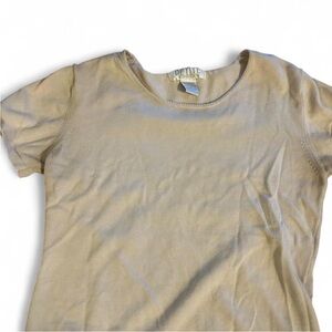 Petite Sophisticate Beige Short Sleeve Tee